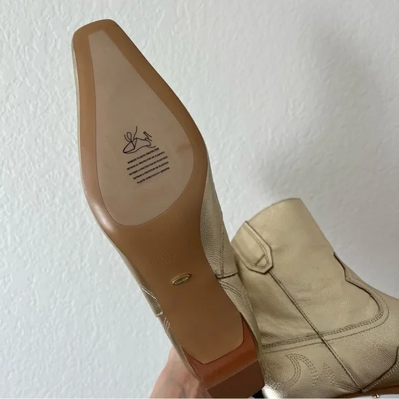 Mango sz 39 Violeta Gold bovine leather cowboy boots bloggers fav - Picture 14 of 16